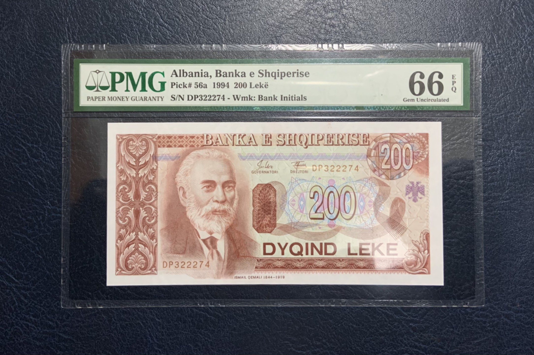收藏联盟Quantum Auction 第234期拍卖 阿尔巴尼亚1994年200列克 PMG66 中国代印 