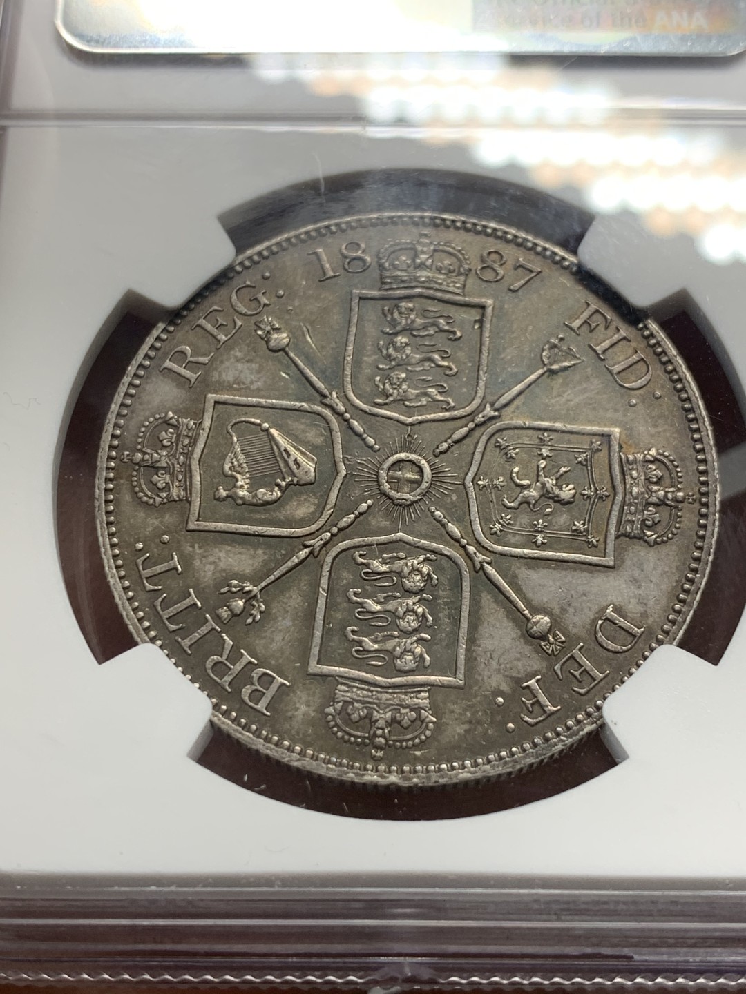 《竞宝斋》第136场-周日，周一连拍 (全场包邮) NGC UNCD 1887年 英国 维多利亚 4先令（双福林）银币 原味状态 细节非常好