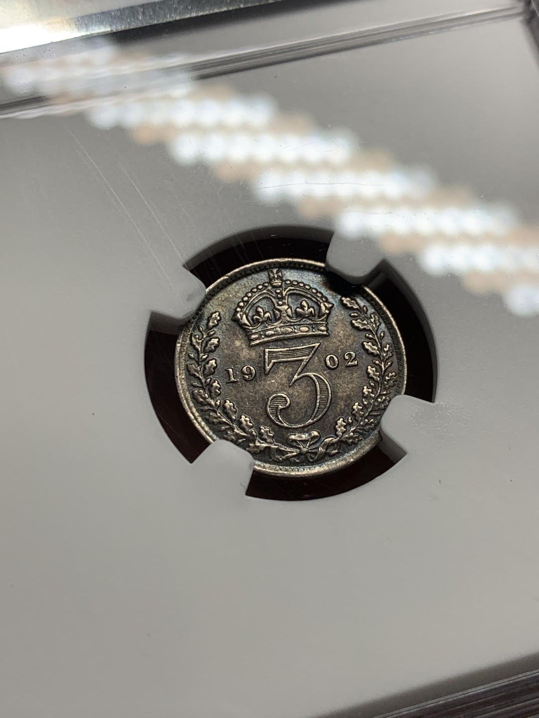 《竞宝斋》第136场-周日，周一连拍 (全场包邮) NGC-MS63 英国1902年 爱德华七世 3便士银币 大热品种