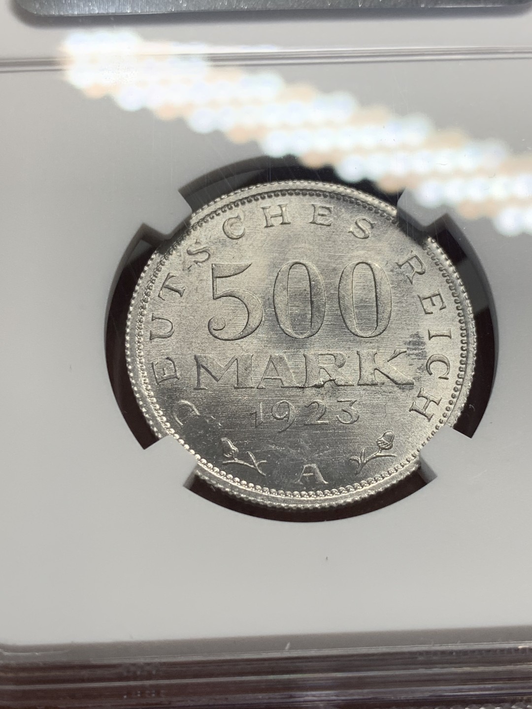 《竞宝斋》第136场-周日，周一连拍 (全场包邮) NGC-MS65 德国1923年 老鹰500马克 铝币 高分辅币