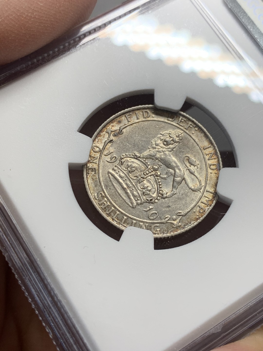 《竞宝斋》第136场-周日，周一连拍 (全场包邮) NGC-AU55 英国1910年 爱德华七世1先令 银币 原光好品