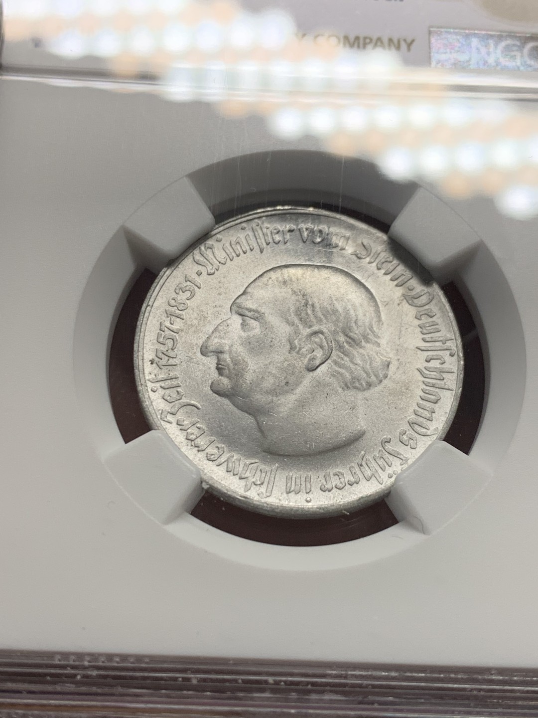 《竞宝斋》第136场-周日，周一连拍 (全场包邮) NGC-MS65 德国魏玛共和国1923年 200万马克铝币 顶级品相 一枚毕业