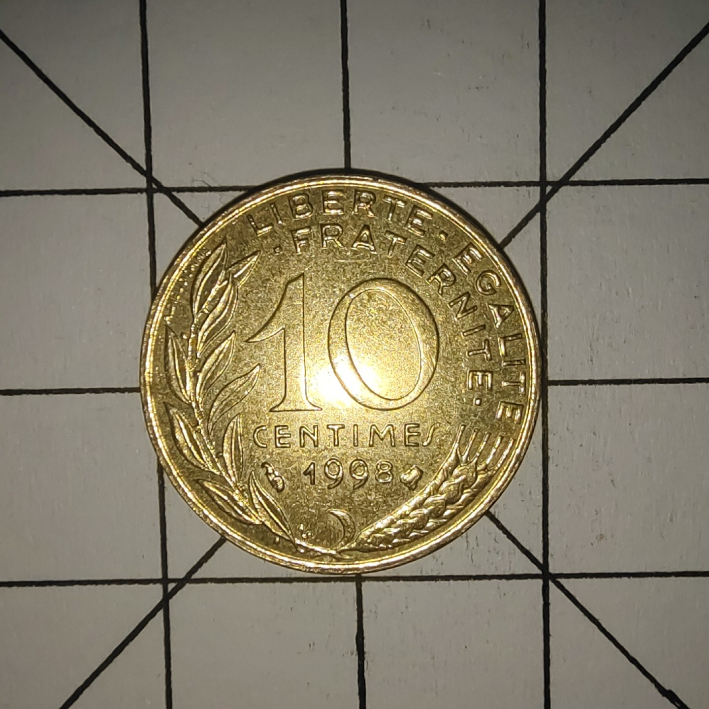 收藏之家世界硬币第10期(满20包邮，可多场累计。捡漏，无押金，无佣金) 法国10生丁1998年