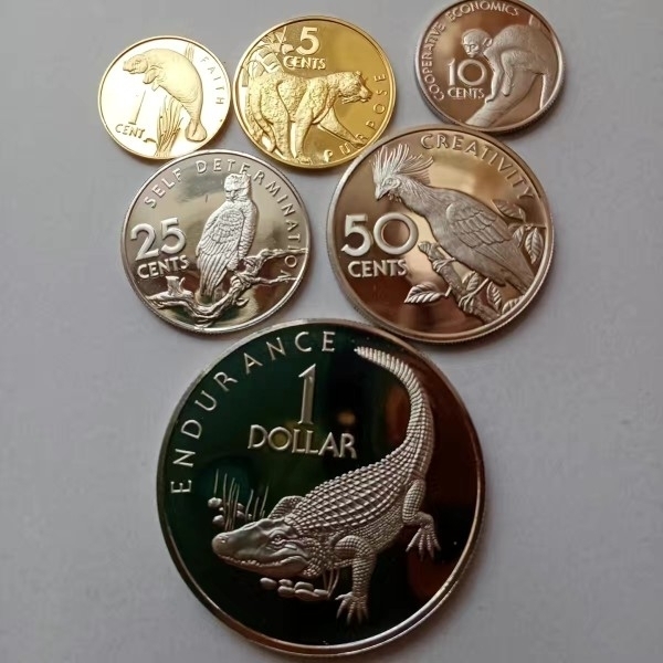 14★机器委托自动落锤★请提前出好价★满30快递包邮 美洲动物 圭亚那 全新6枚套币 70年代 最大直径35MM 册装