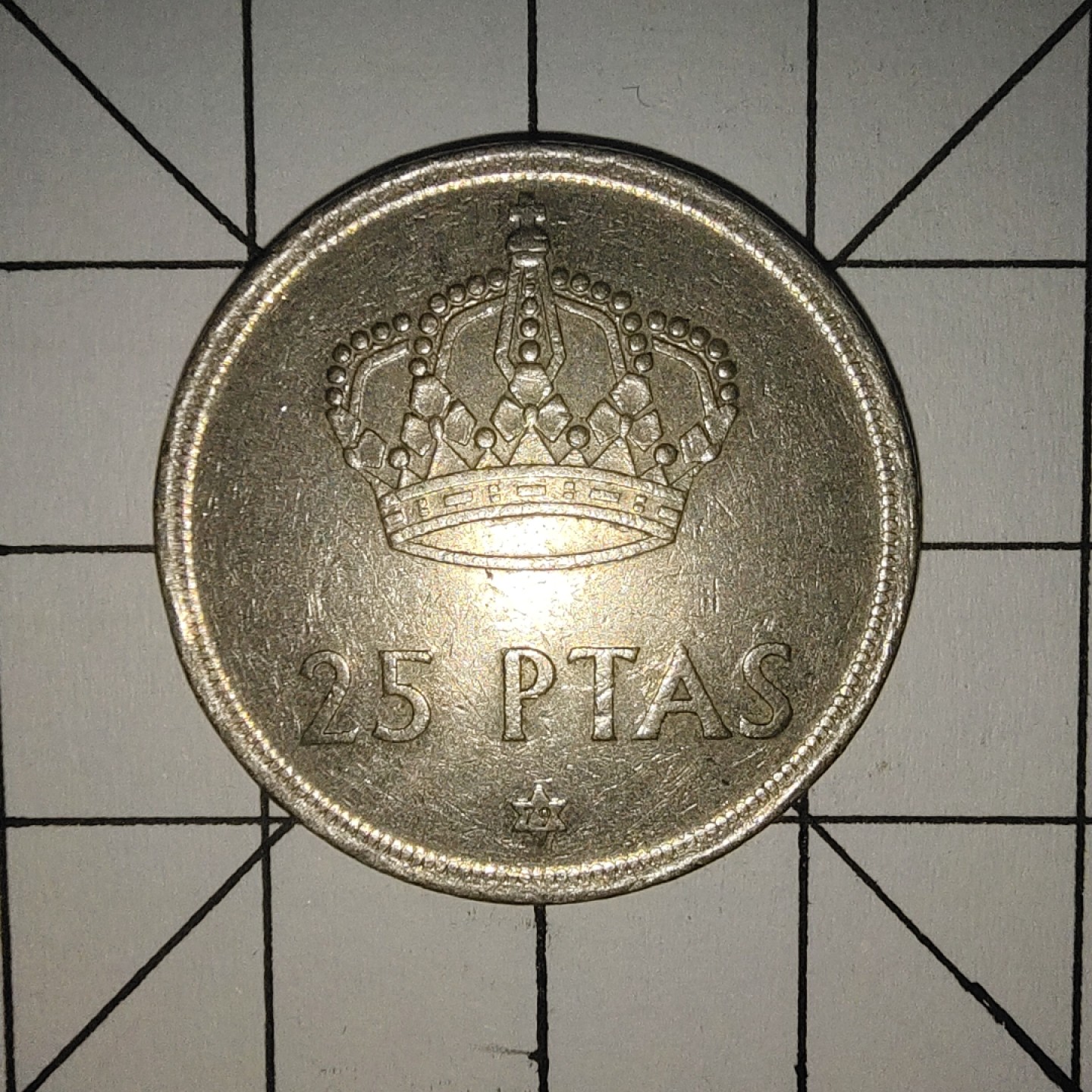 收藏之家世界硬币第10期(满20包邮，可多场累计。捡漏，无押金，无佣金) 西班牙25比塞塔1975年