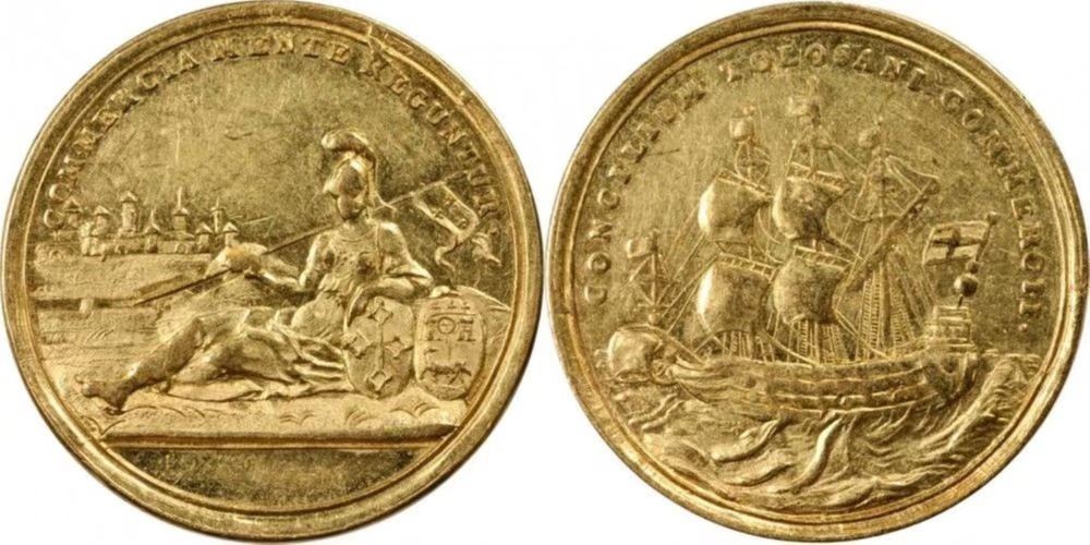 精品八角代币jeton专场第8期（路易大帝，拿破仑，安托瓦内特，新艺术） 1703年Toulouse图卢兹商会代币，重铸版。36mm，23g