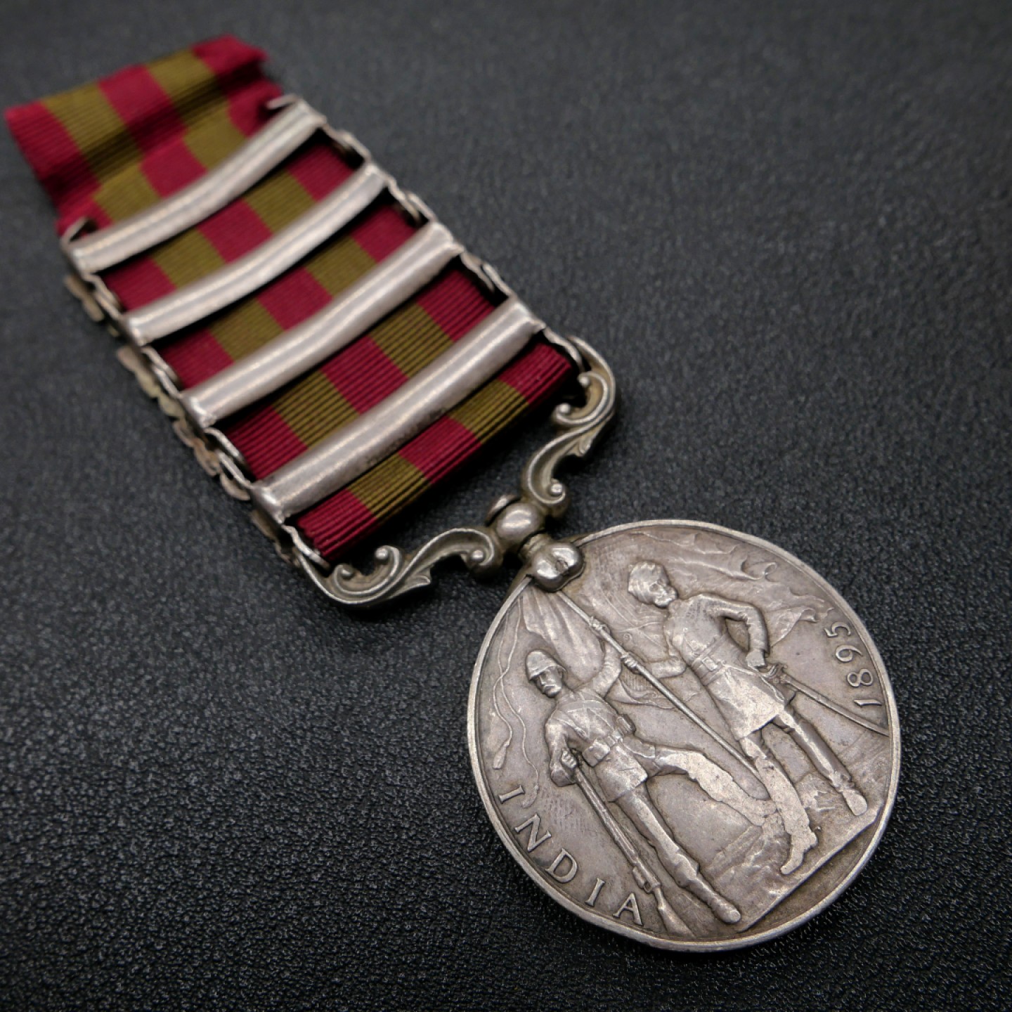 交易所2月25日英国/联邦币章专场 英国印度奖章，银质，4勋条，稀少