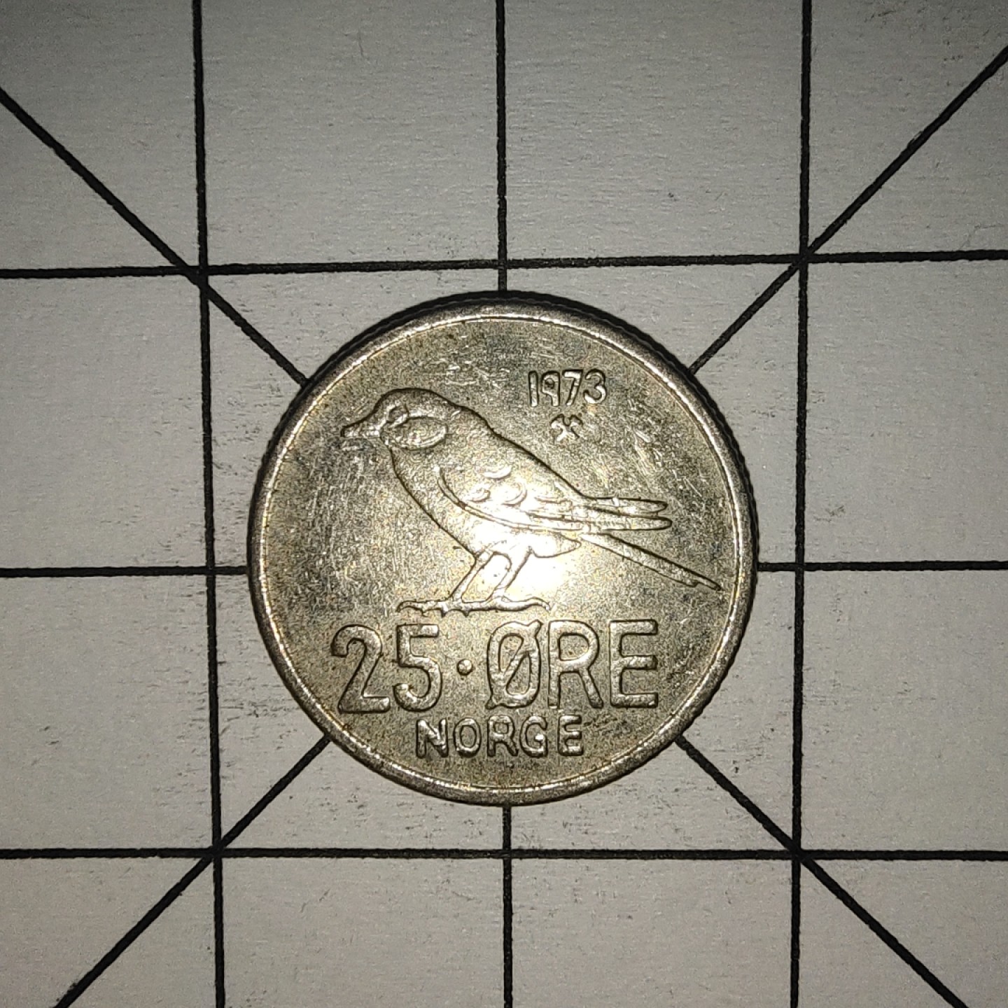 收藏之家世界硬币第10期(满20包邮，可多场累计。捡漏，无押金，无佣金) 挪威25欧尔1973年