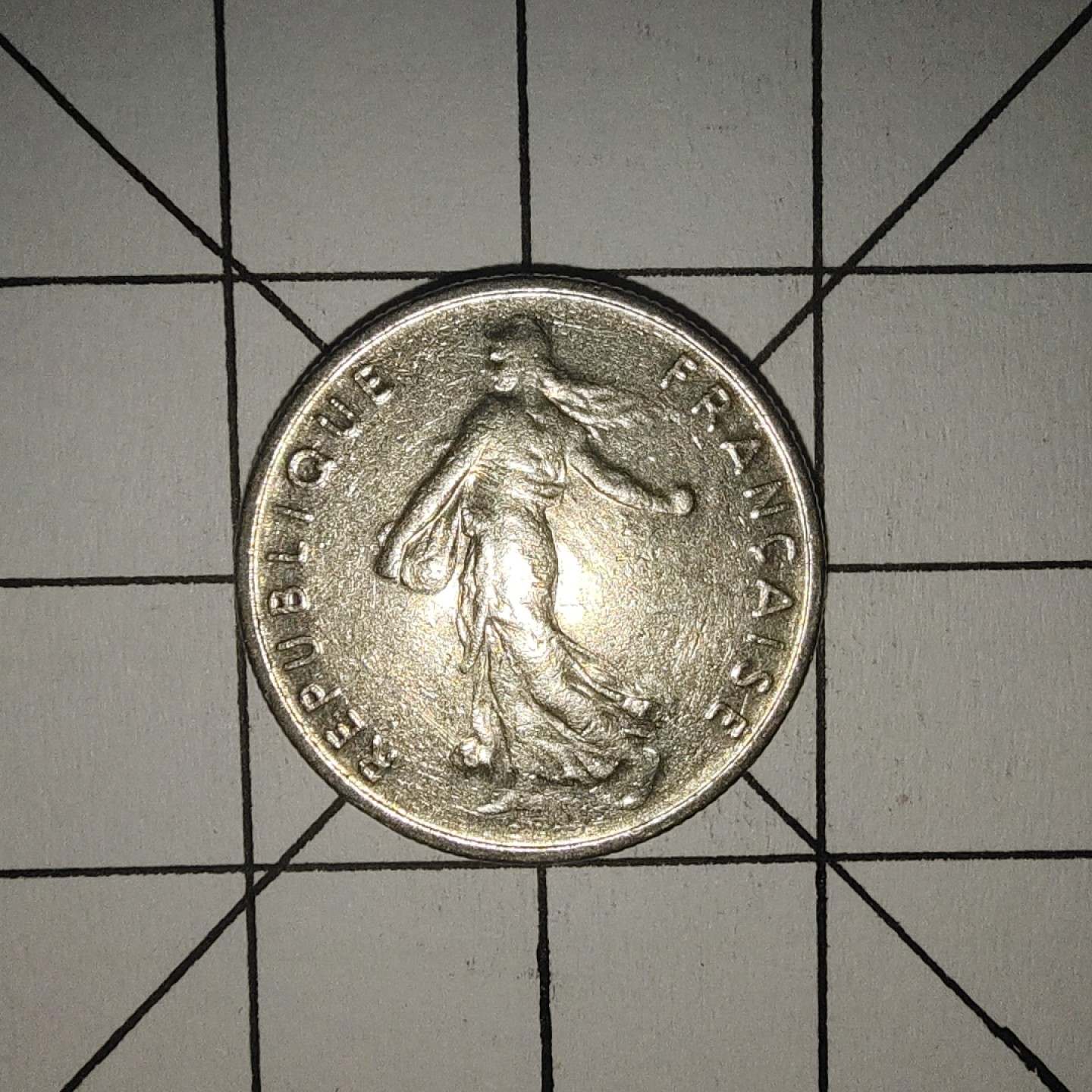 收藏之家世界硬币第10期(满20包邮，可多场累计。捡漏，无押金，无佣金) 法国1/2法郎1965年