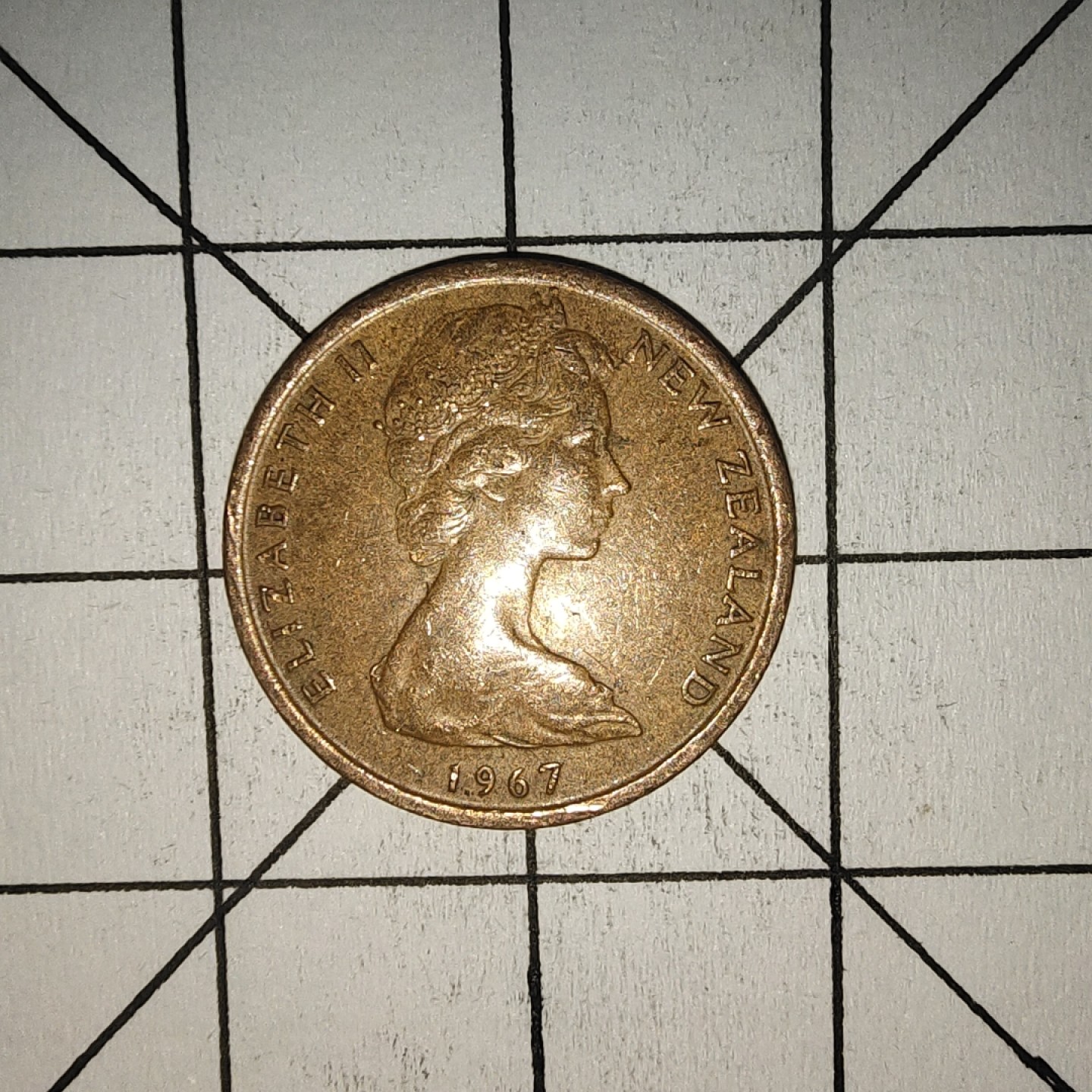 收藏之家世界硬币第10期(满20包邮，可多场累计。捡漏，无押金，无佣金) 新西兰1分1967年