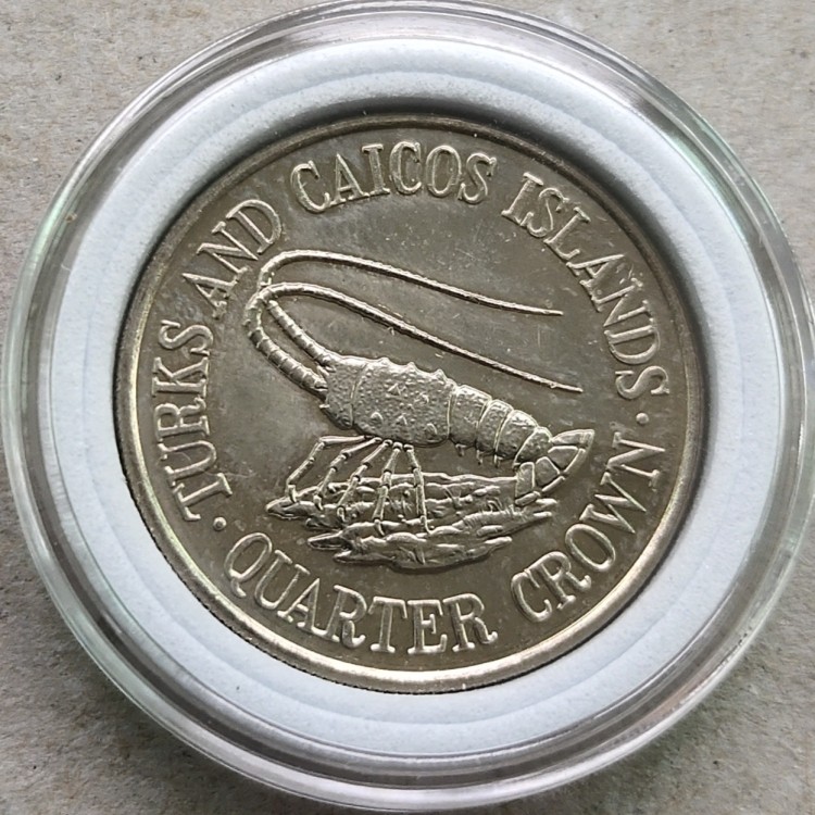 14★机器委托自动落锤★请提前出好价★满30快递包邮 全新 1981年英属特克斯和凯科斯0.25克朗英女王 