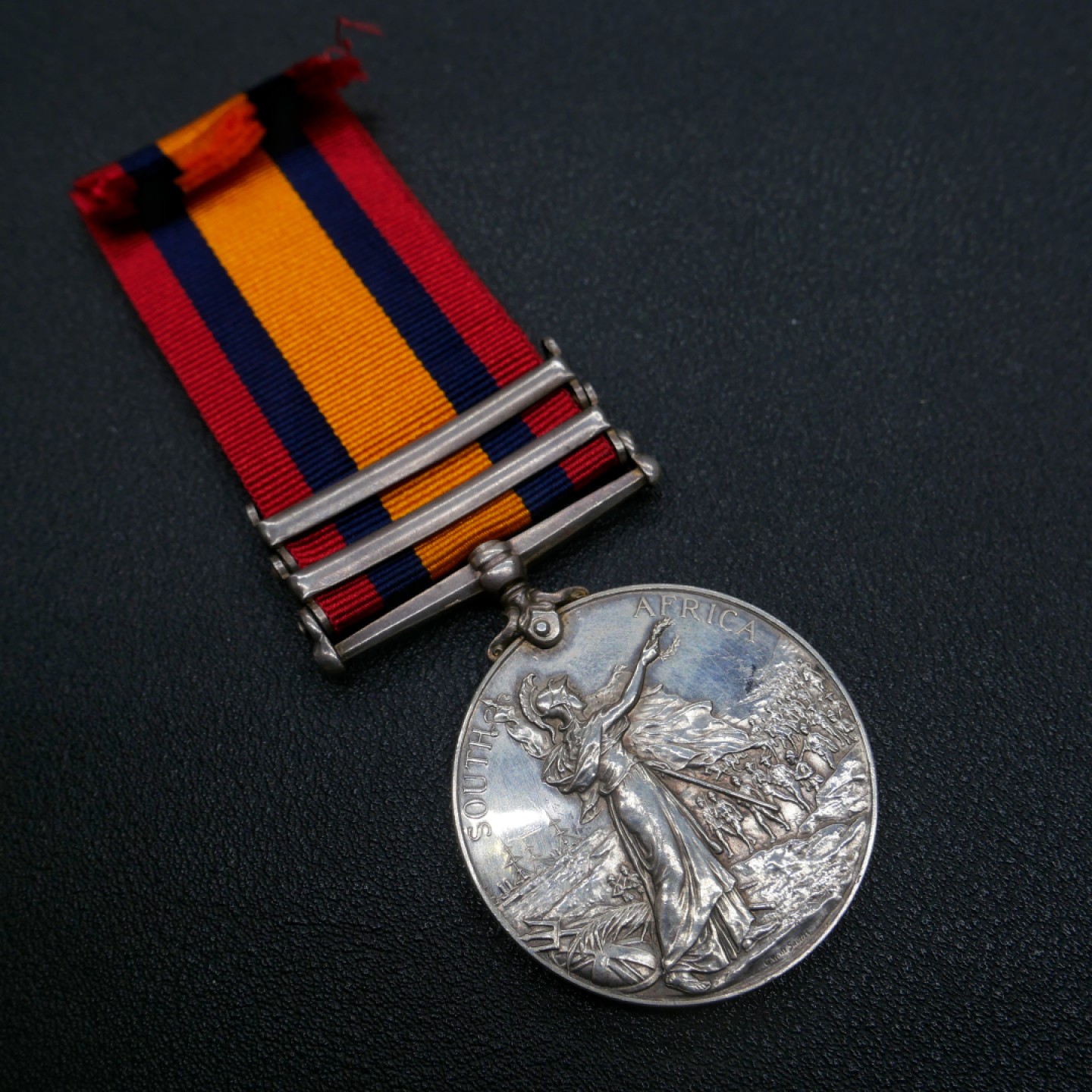 交易所2月25日英国/联邦币章专场 英国维多利亚女王版南非布尔战争奖章，银质，2条，很稀少的开普殖民地自行车队 (C.C.C.C)