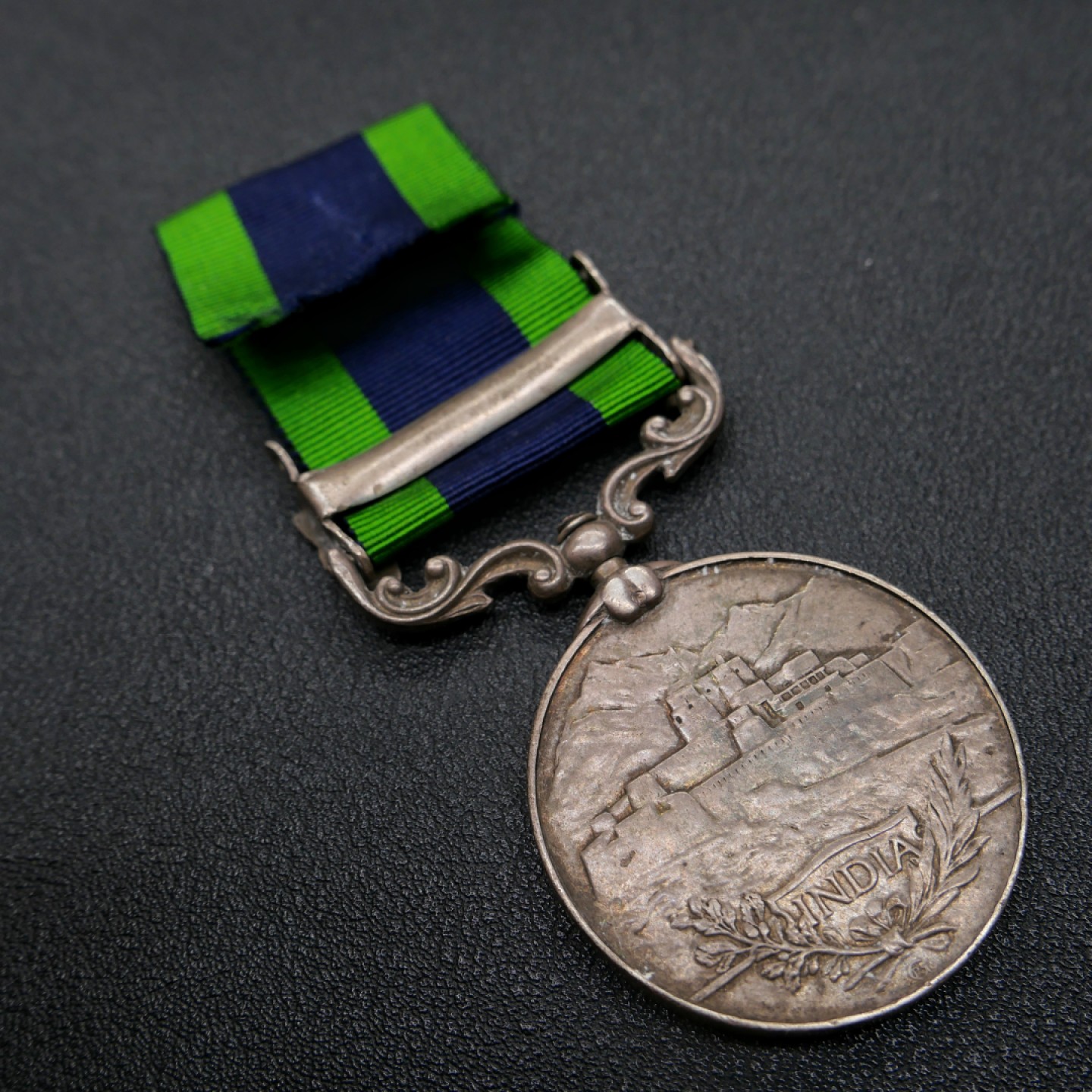 交易所2月25日英国/联邦币章专场 英国印度常规服役奖章，银质，1909版，阿富汗西北边境1919勋条