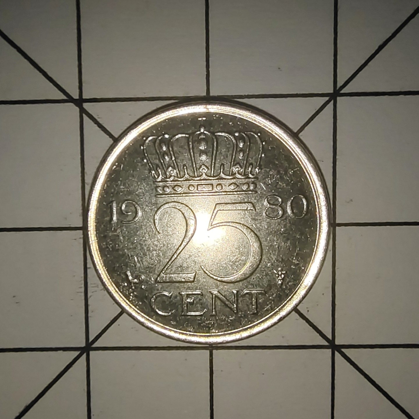 收藏之家世界硬币第10期(满20包邮，可多场累计。捡漏，无押金，无佣金) 荷兰25分1980年