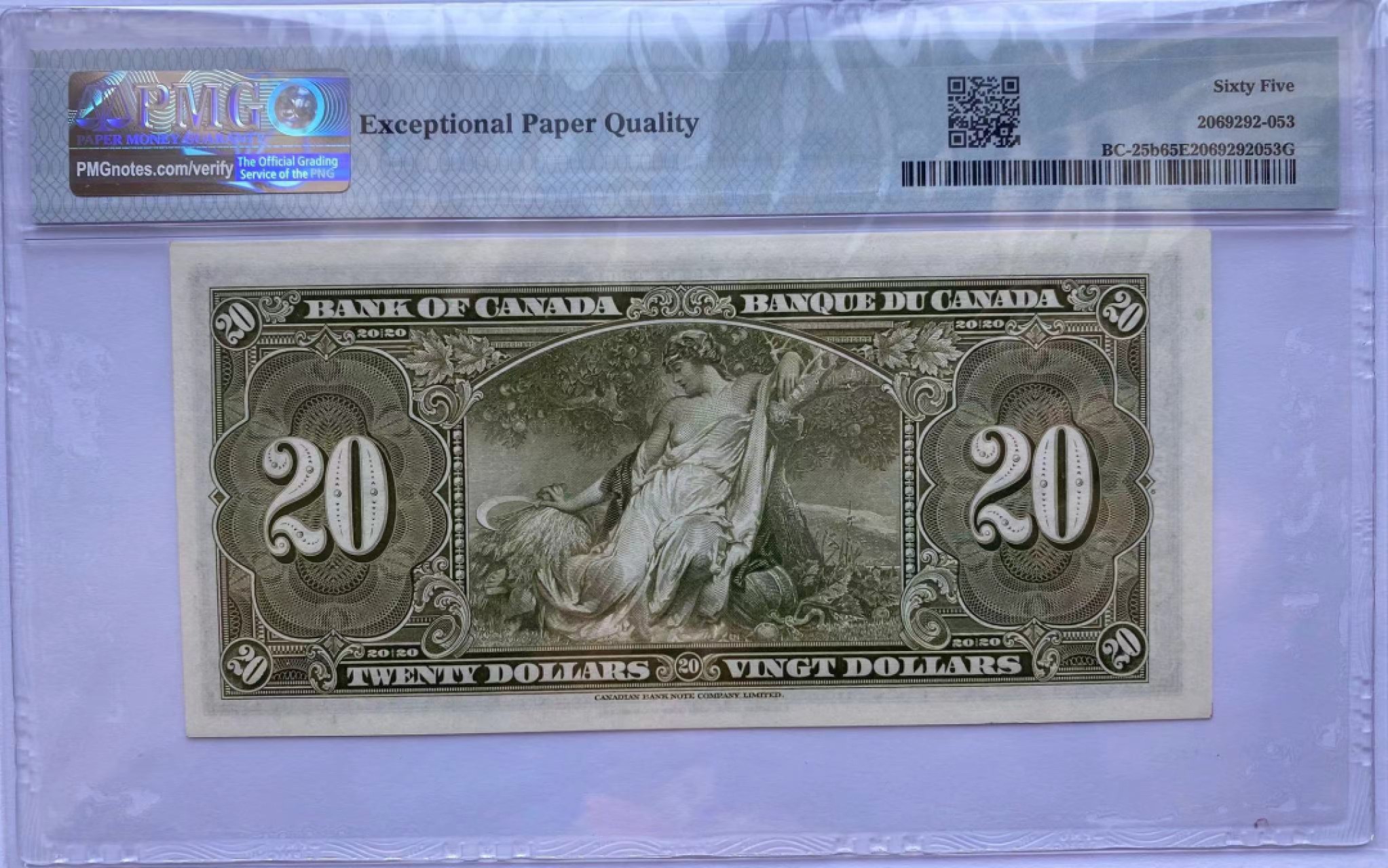 【Blue Auction】✨世界纸币精拍第294期——若泽一世国王 【无47】加拿大 1937年20元 英王乔六 PMG65EPQ 绝品 背面雕刻精美