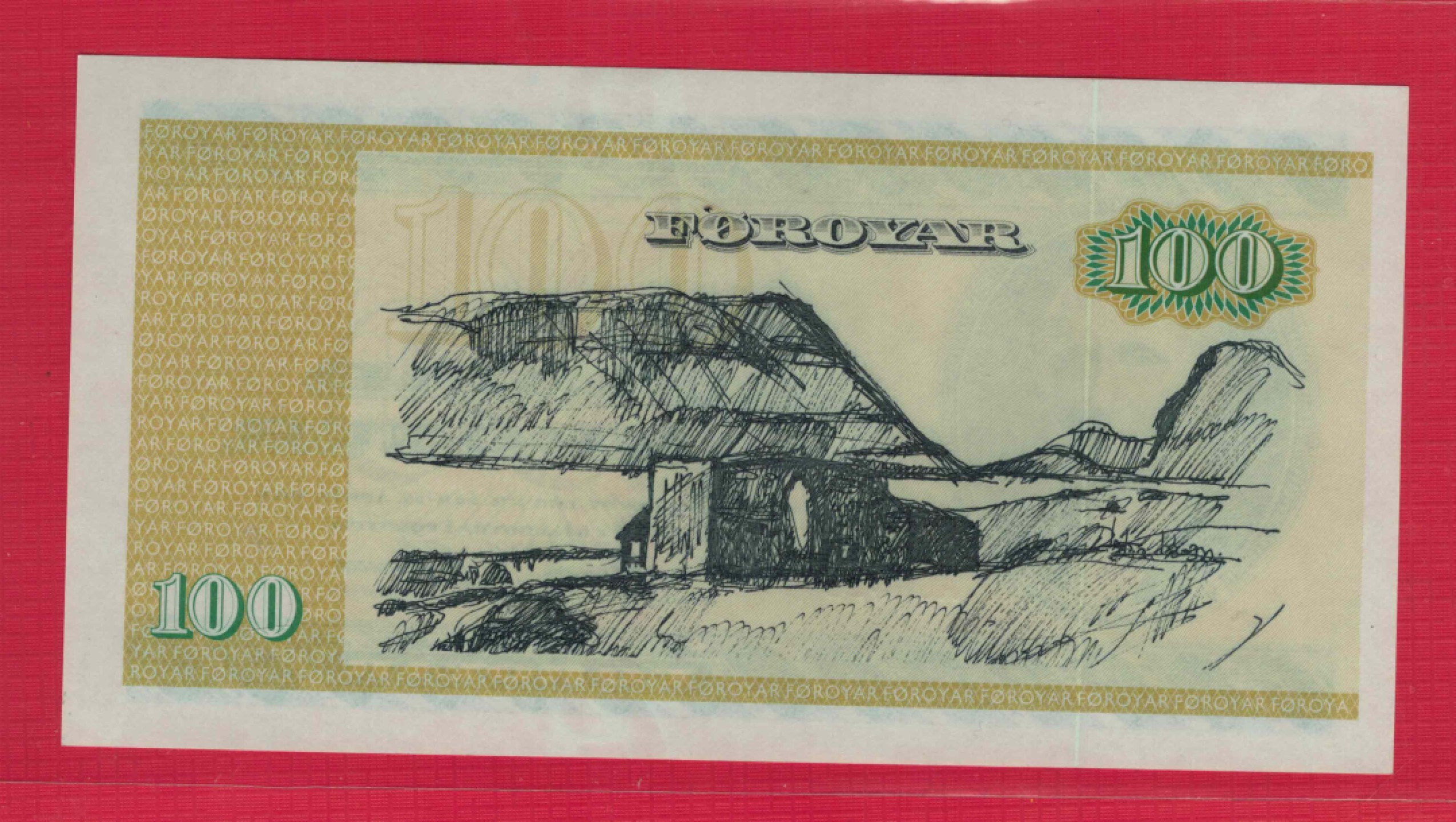 法罗群岛1994年100克朗 P-21f 欧洲纸币 实物图 UNC