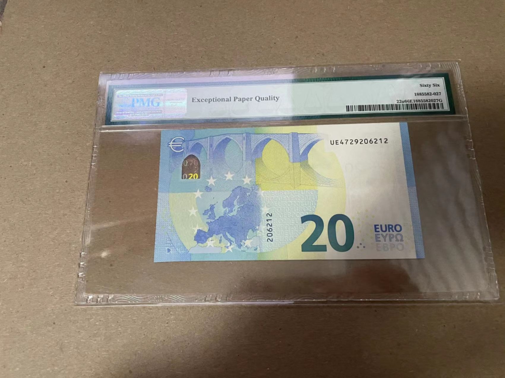 【Blue Auction】✨世界纸币精拍第294期——若泽一世国王 欧盟 2015年20欧元 PMG66EPQ 法国版