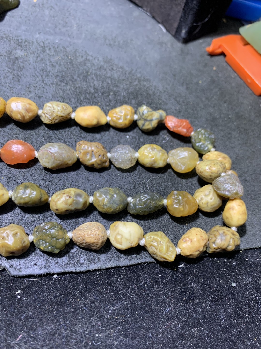 阿拉善筋脉玛瑙大颗粒原石108项链一条，