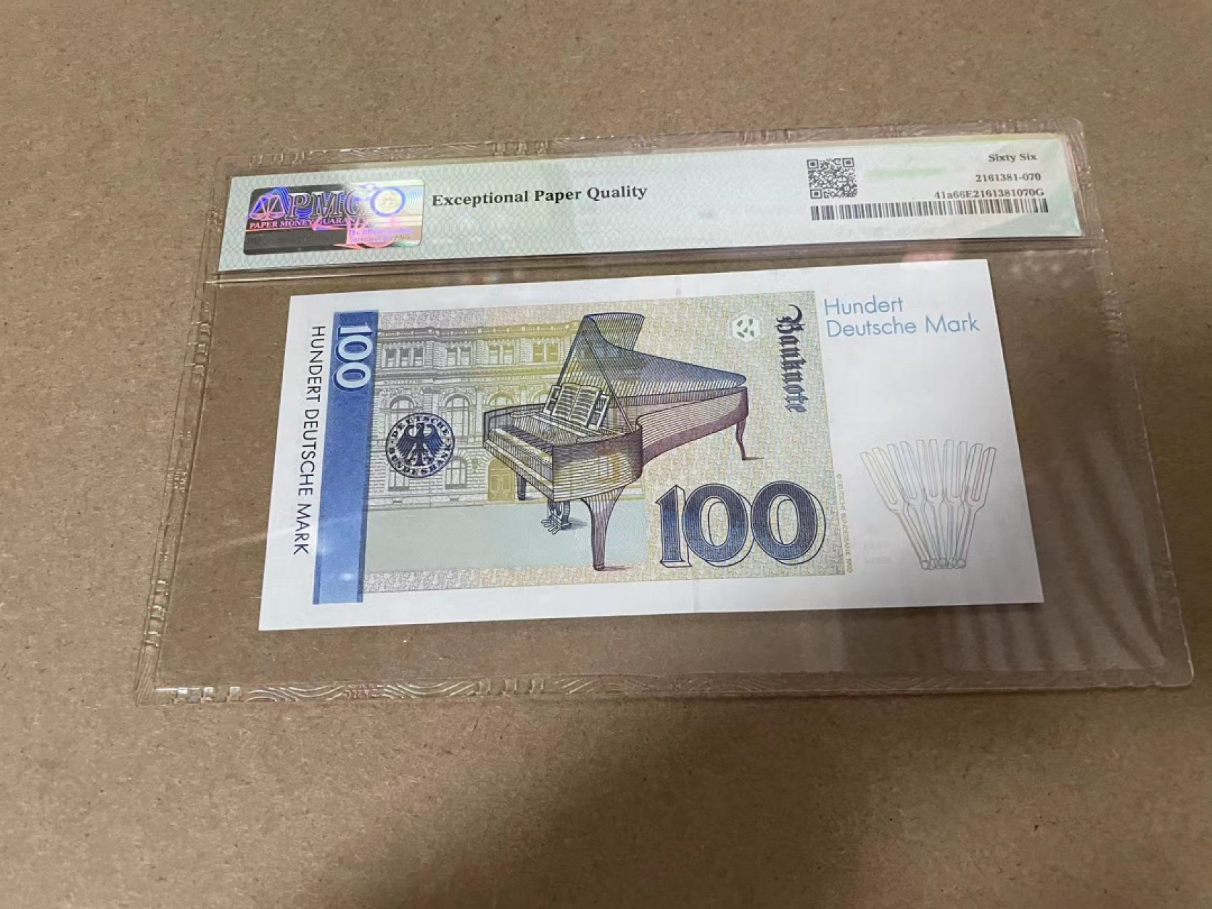 【Blue Auction】✨世界纸币精拍第294期——若泽一世国王 【初版AA无47】德国 1989年100马克 PMG66EPQ 