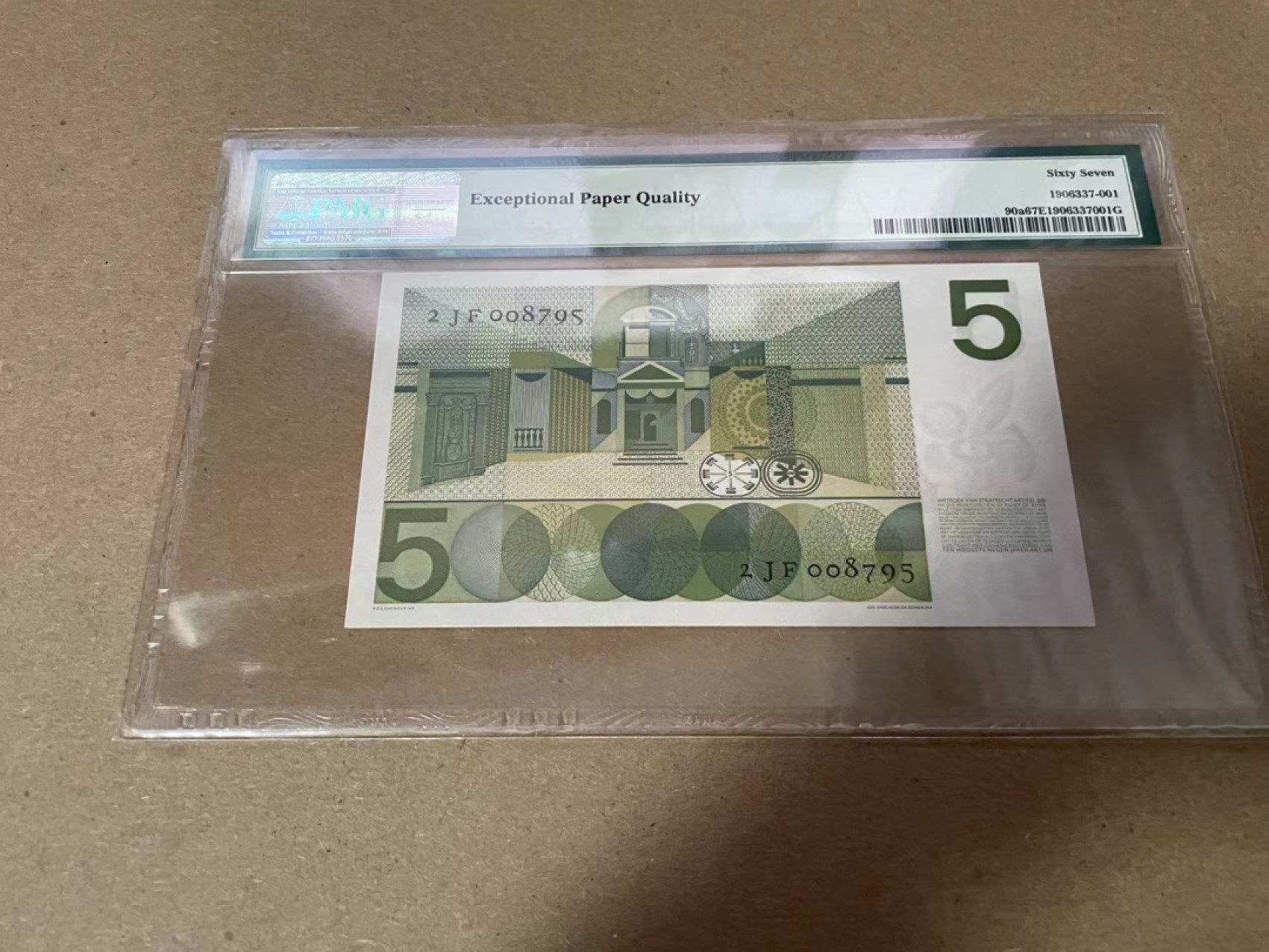 【Blue Auction】✨世界纸币精拍第294期——若泽一世国王 荷兰 1966年5盾 PMG67EPQ 