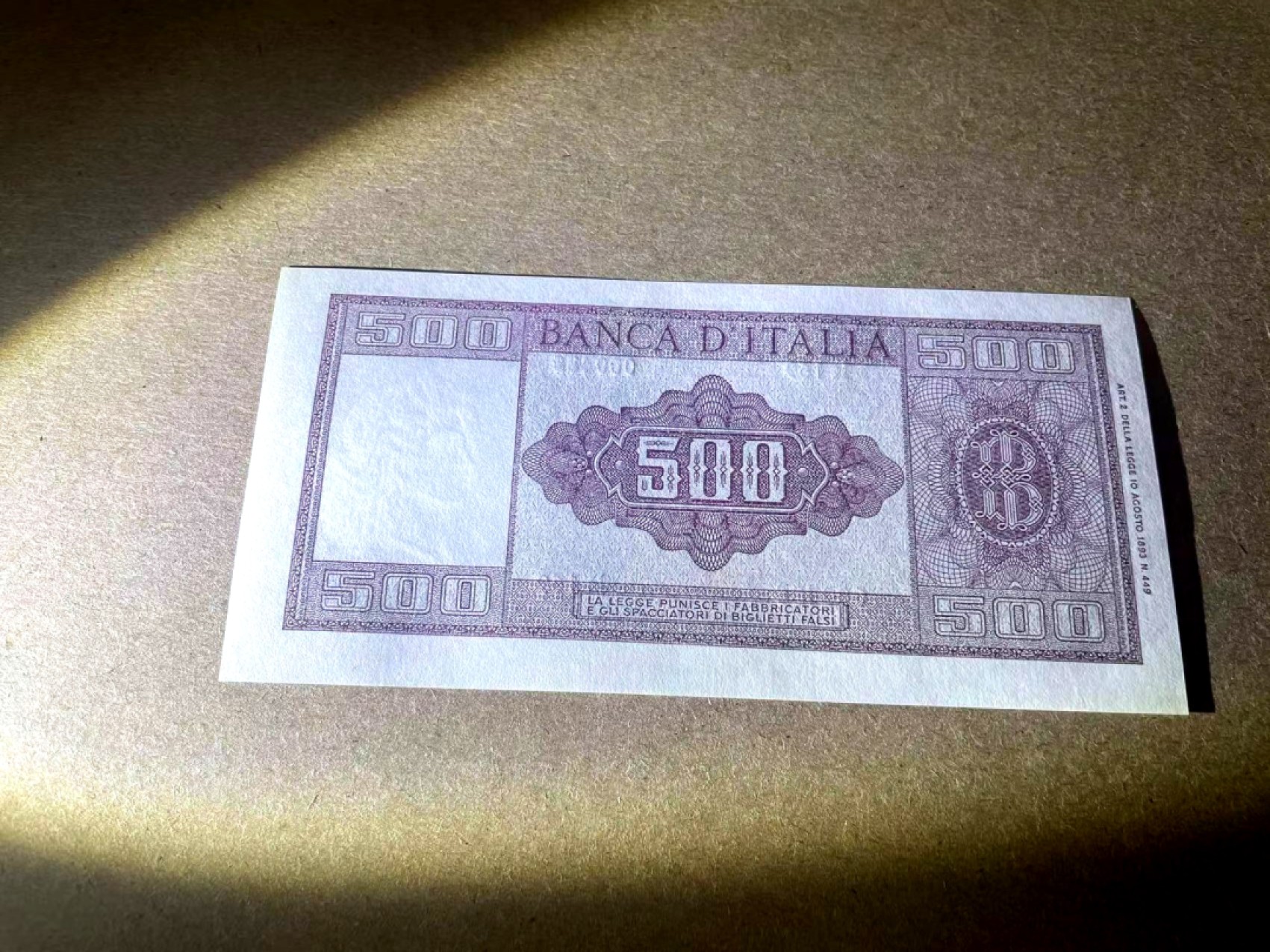 【Blue Auction】✨世界纸币精拍第294期——若泽一世国王 【百位小号少见】意大利 1961年500里拉 经典谷神 UNC- 水印精美  