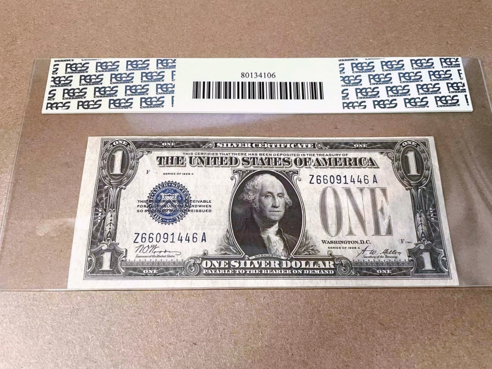 【Blue Auction】✨世界纸币精拍第294期——若泽一世国王 【早期错票较少见 Misaligned back printing】美国 1928A 1美金 PCGS绿标40EPQ 原票