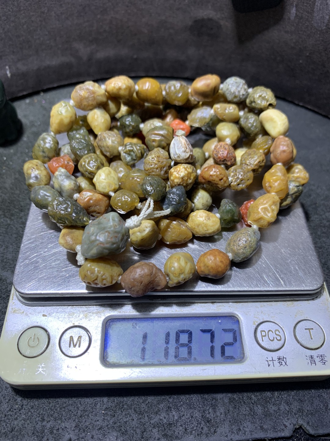 阿拉善筋脉玛瑙大颗粒原石108项链一条，