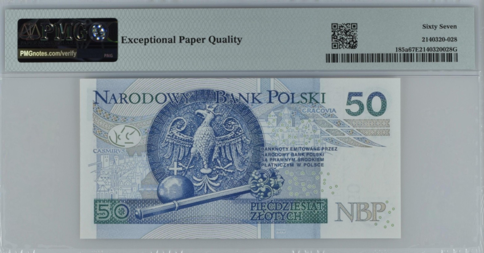 【Blue Auction】✨世界纸币精拍第294期——若泽一世国王 【AA】波兰 2012年50兹罗提 PMG67EPQ 