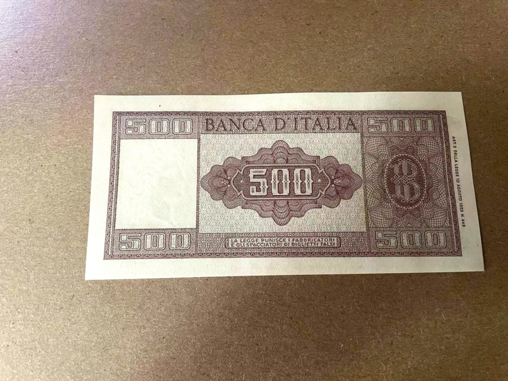 【Blue Auction】✨世界纸币精拍第294期——若泽一世国王 【初版首签 p80a】意大利 1948年500里拉 经典谷神 UNC- 水印精美 少见年份