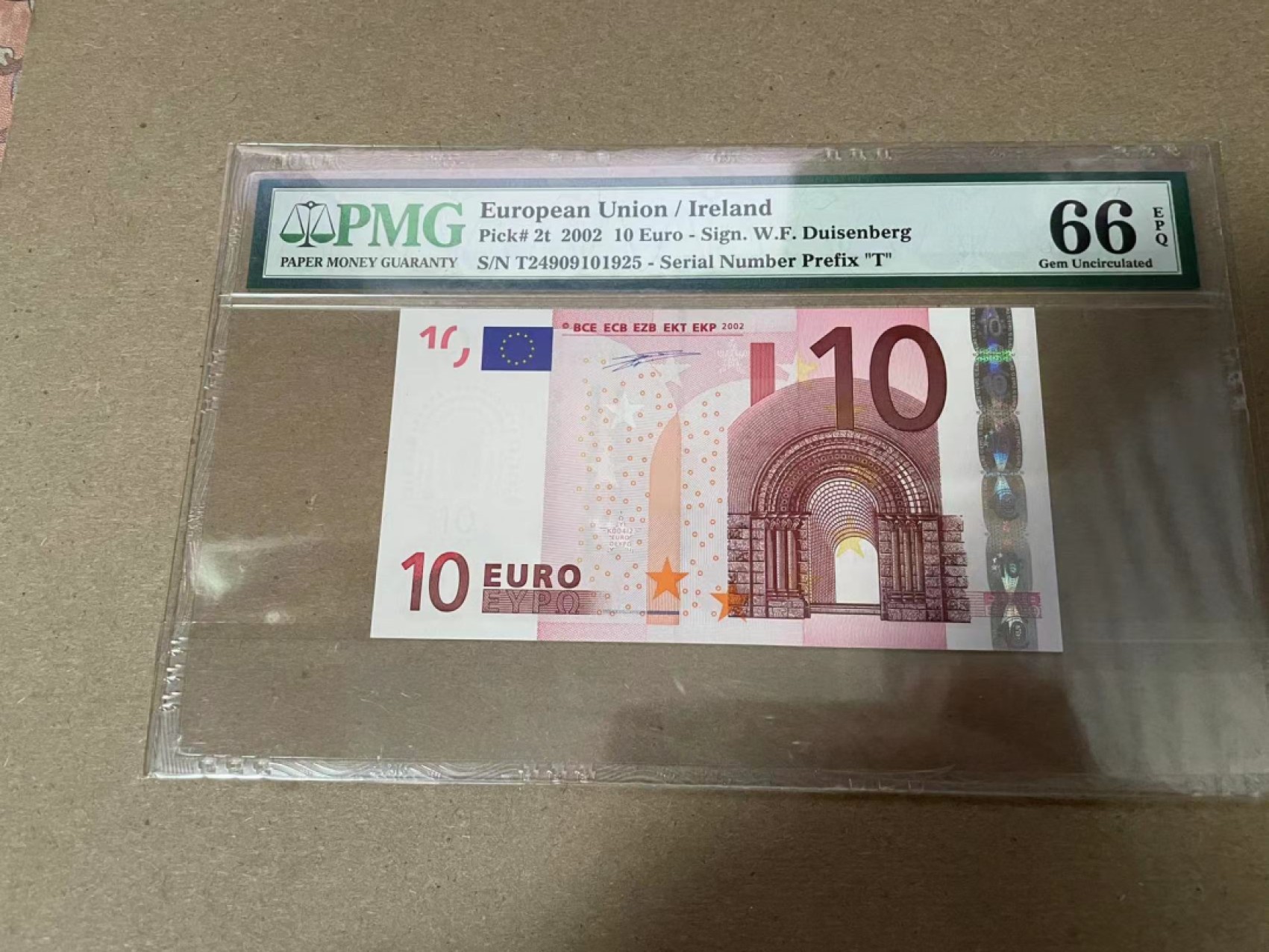 【Blue Auction】✨世界纸币精拍第294期——若泽一世国王 【首签】欧盟 2002年10欧元 PMG66EPQ 爱尔兰版