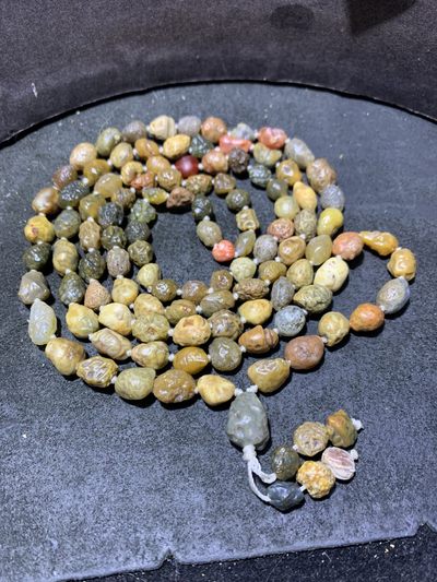 阿拉善筋脉玛瑙大颗粒原石108项链一条， - 阿拉善筋脉玛瑙大颗粒原石108项链一条，
