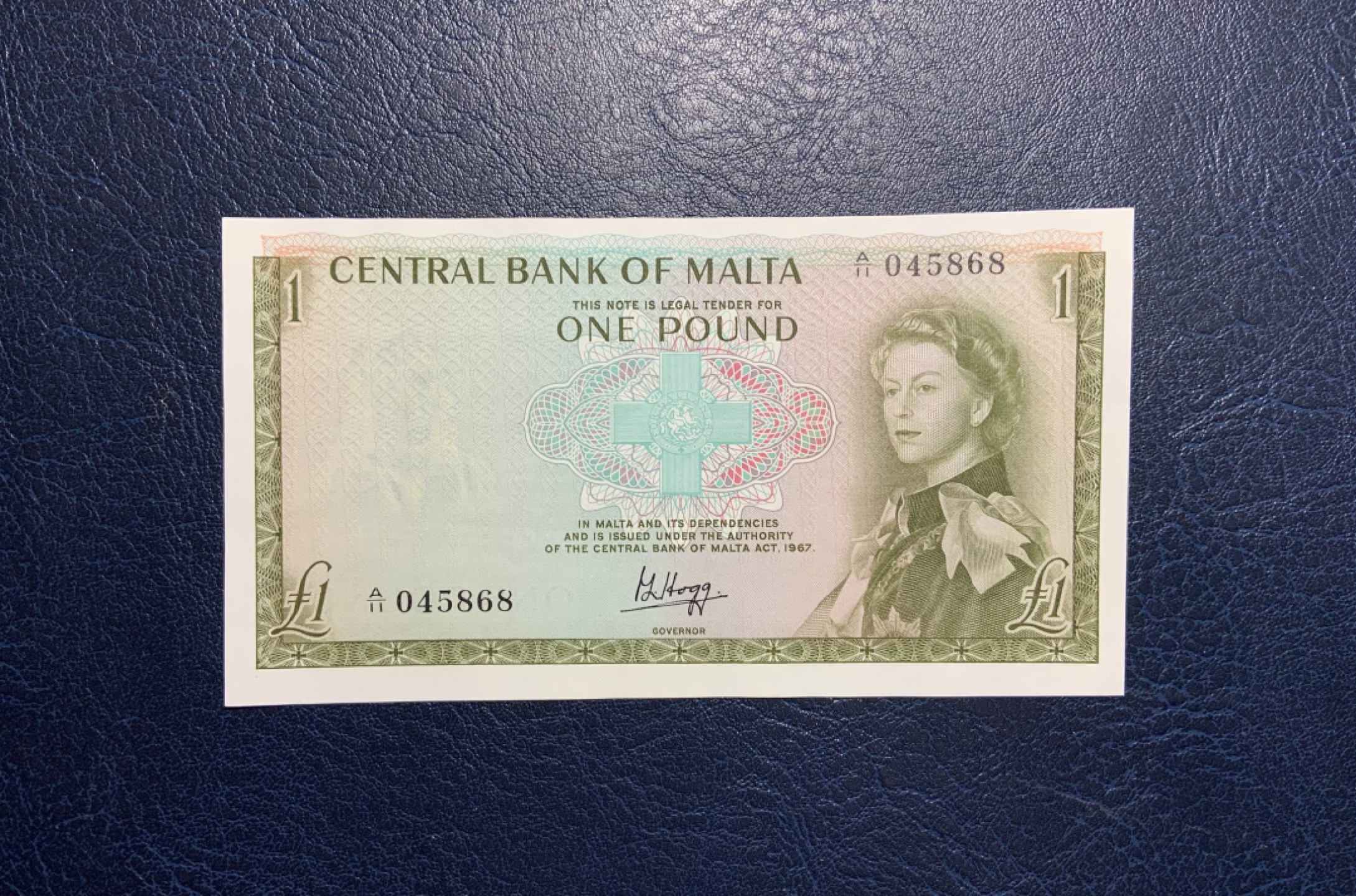 收藏联盟Quantum Auction 第235期拍卖 马耳他1967(ND 1969)年1镑 品相UNC- (受潮)戎装女王