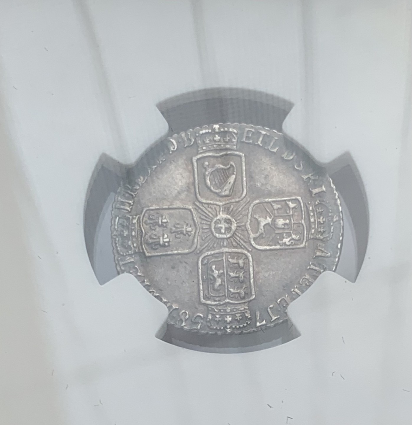 瓶子🏺第80期拍卖会 英国1758年乔治二世6便士银币NGC AU53五彩好状态低评