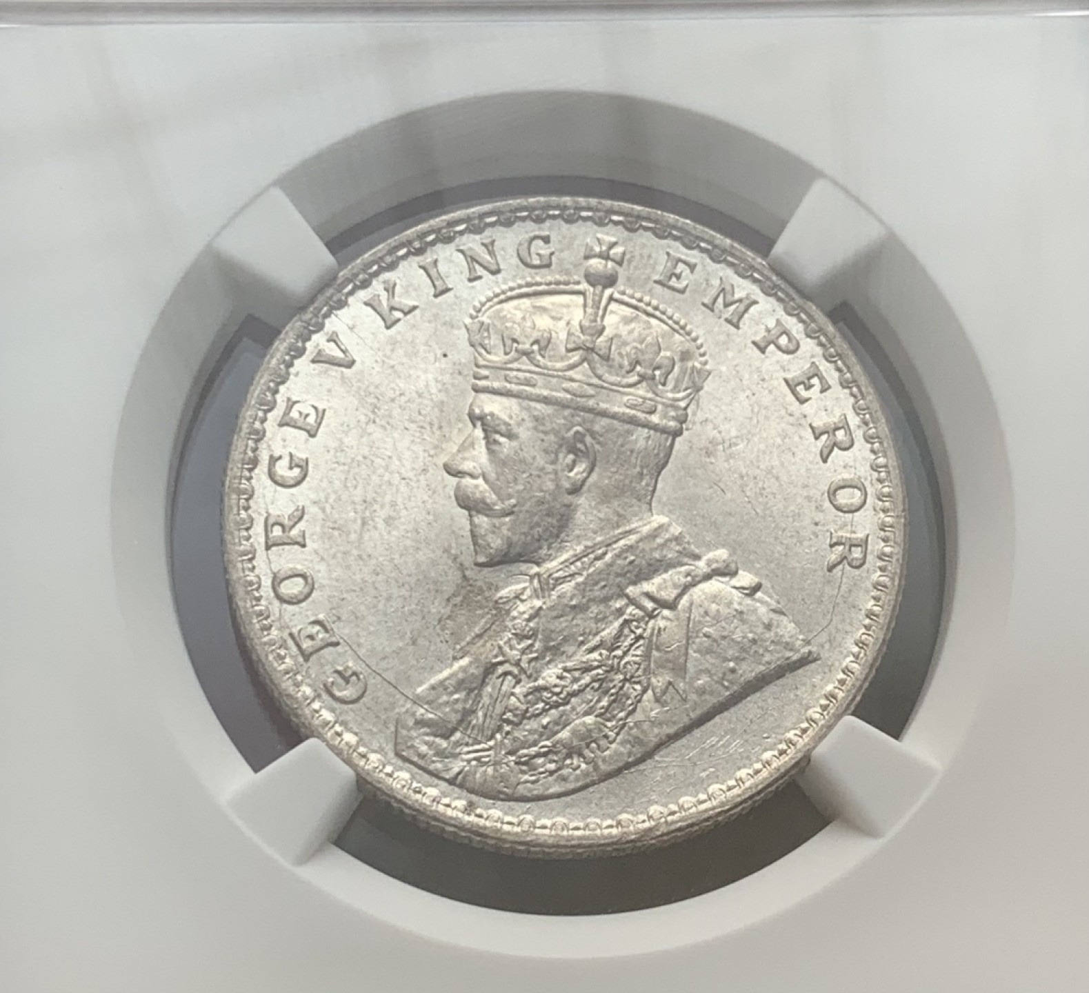 瓶子🏺第80期拍卖会 英属印度1916年乔治五世1卢比银币NGC MS62