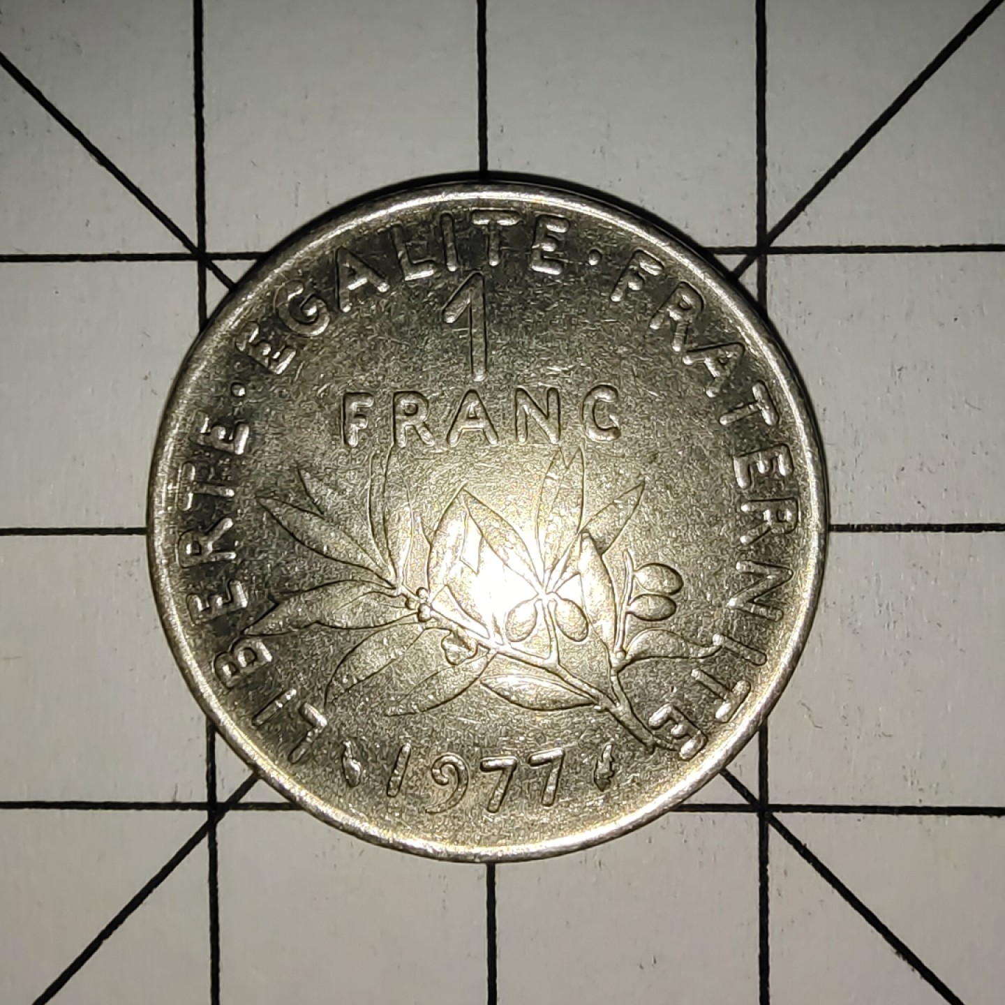 收藏之家世界硬币第11期(满20包邮，可多场累计。捡漏，无押金，无佣金) 法国1法郎1977年