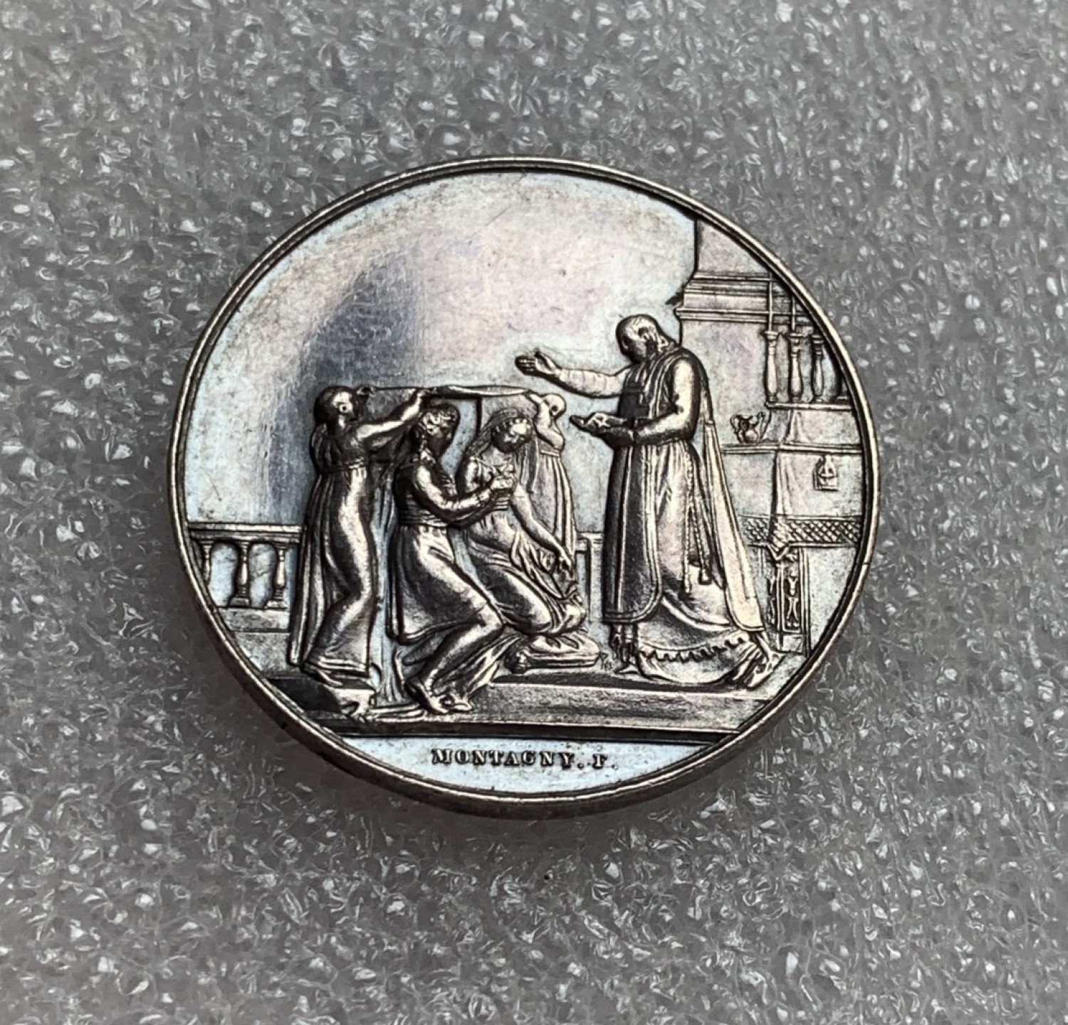 瓶子🏺第80期拍卖会 法国19世纪结婚纪念银章，丰饶角Argent边銘，12克29mm