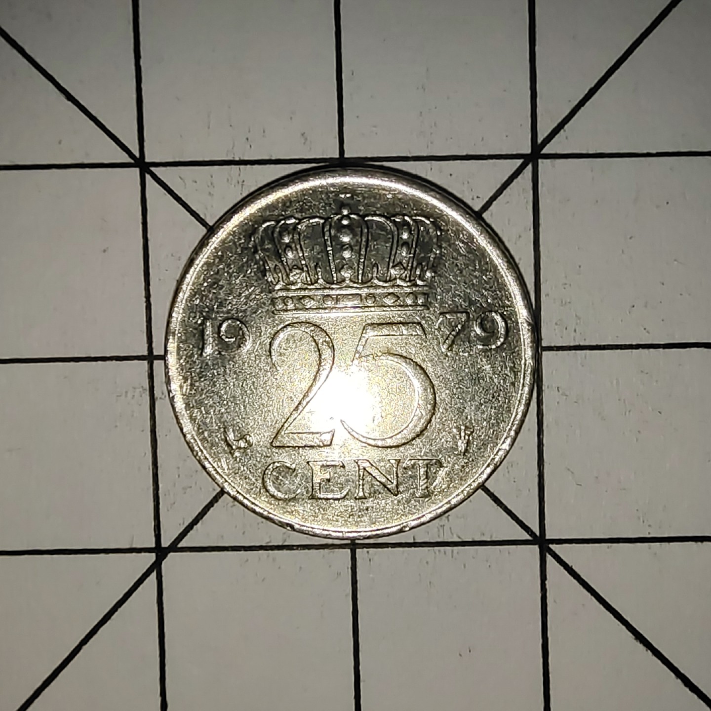 收藏之家世界硬币第11期(满20包邮，可多场累计。捡漏，无押金，无佣金) 荷兰25分1979年