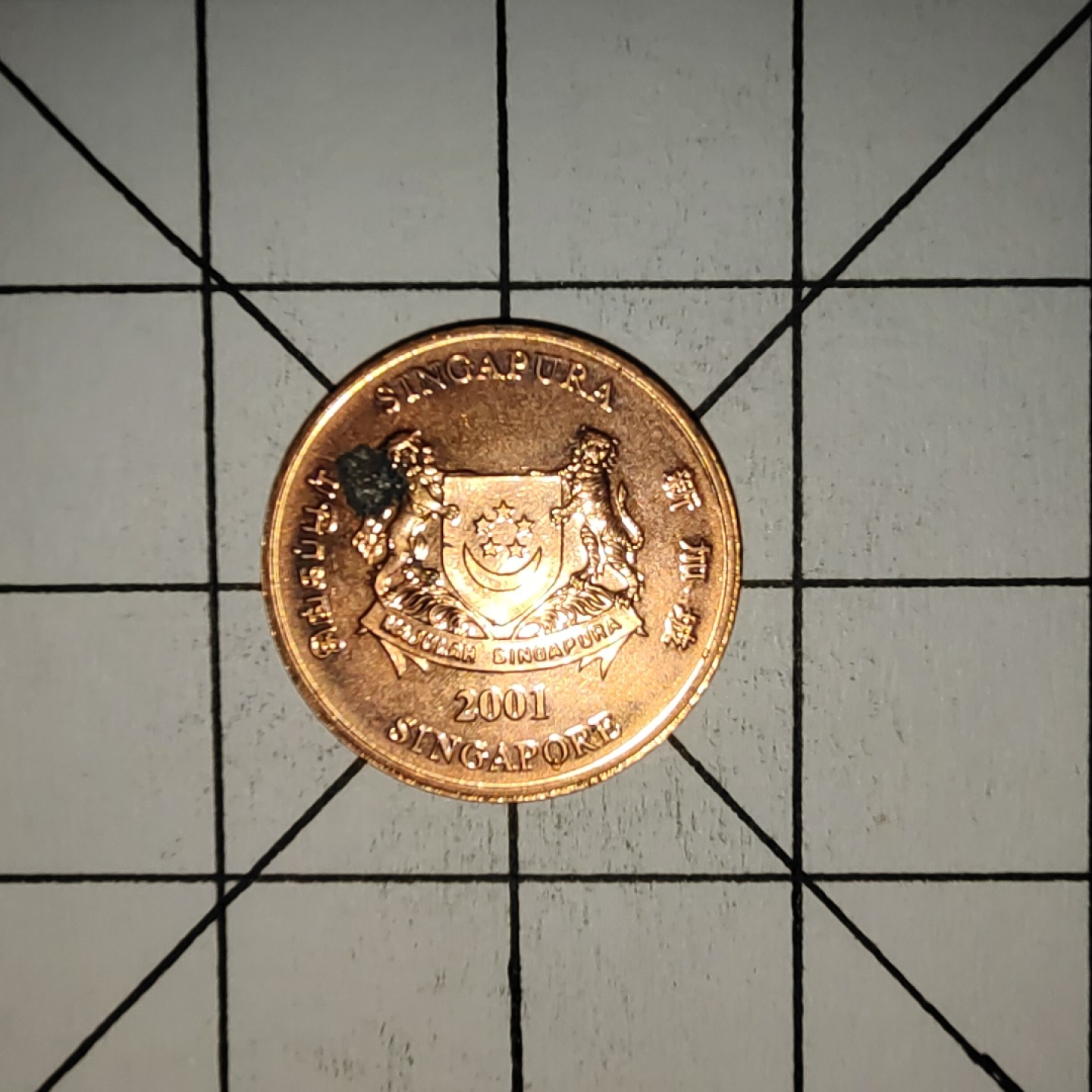 收藏之家世界硬币第11期(满20包邮，可多场累计。捡漏，无押金，无佣金) 新加坡1分2001年