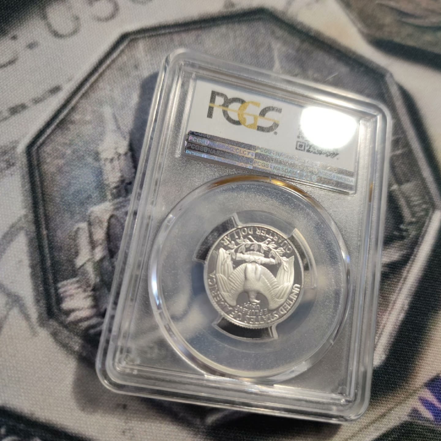 二月章牌清仓会 周五晚自动结拍 PCGS69分1992精制镜面银币华盛顿25分
