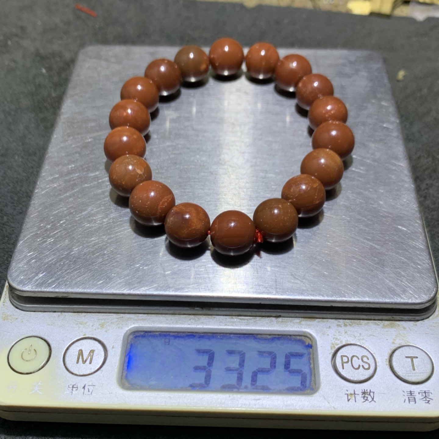 柿子红南红玛瑙单圈手串一条