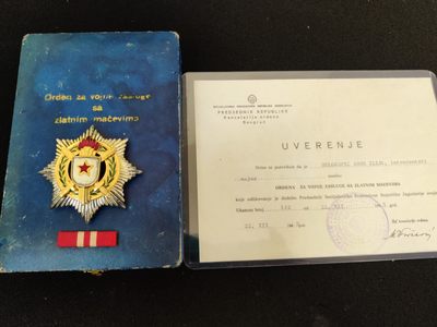 全场0元起拍 第33期 咸鱼国勋章拍卖专场 2月26日（周日）下午6：00开始 - 南斯拉夫二级军事功绩勋章 银制+（带盒略证）