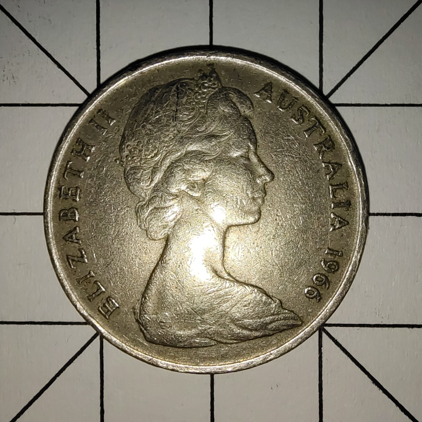 收藏之家世界硬币第11期(满20包邮，可多场累计。捡漏，无押金，无佣金) 澳大利亚20分1966年