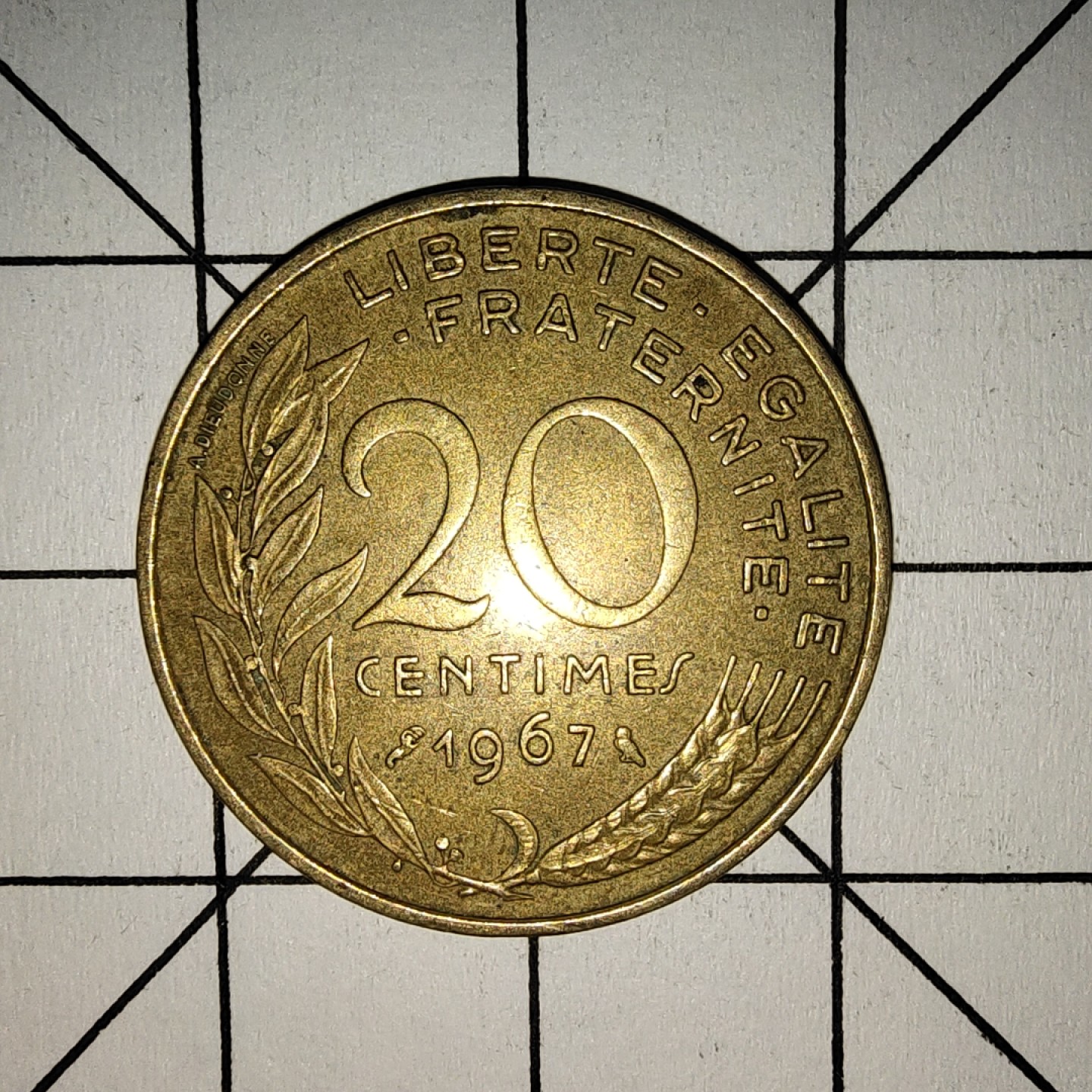 收藏之家世界硬币第11期(满20包邮，可多场累计。捡漏，无押金，无佣金) 法国20生丁1967年