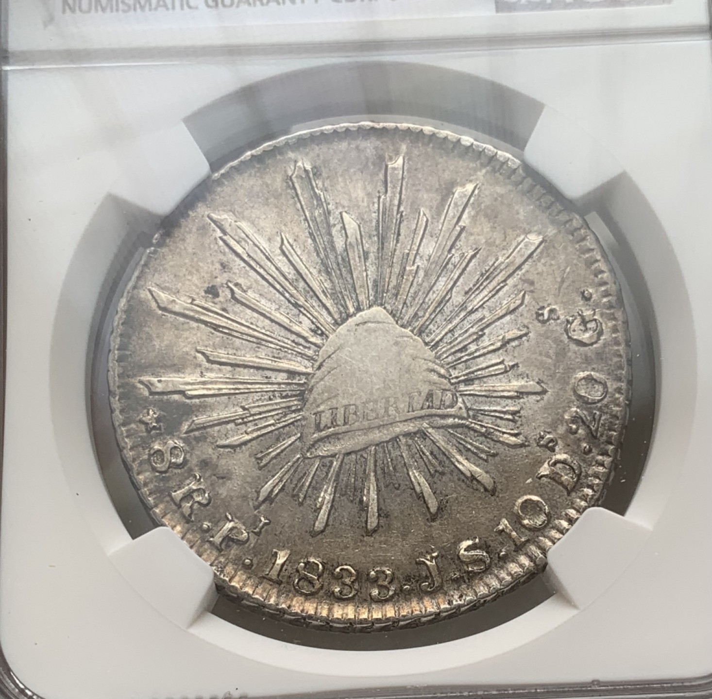 瓶子🏺第80期拍卖会 墨西哥1833年早期鹰洋大银币（状态不错给的清洗）