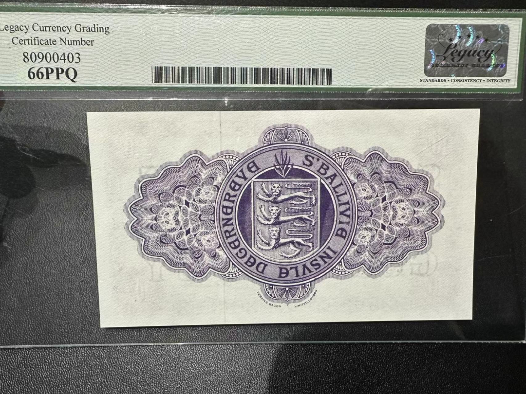 《外钞收藏家》第二百四十四期 连拍场二 1966年格恩西10先令 绿标66