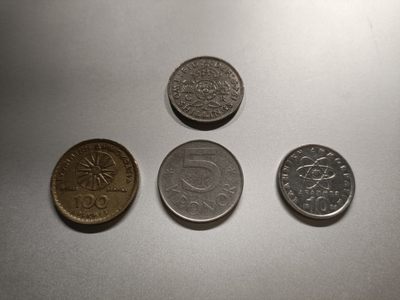 【专场20230222】西风东渐第X期——欧洲钞/币专场 - 【拍品001B】欧洲混合硬币批量四枚流通好品