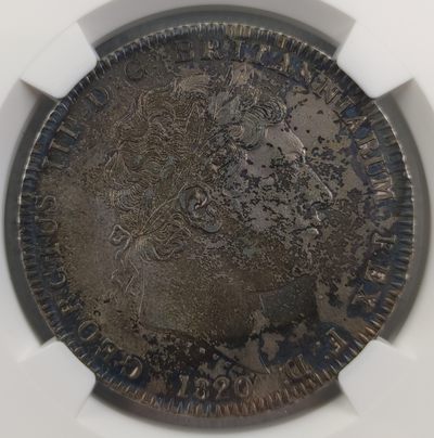 巴斯克收藏第93期 精选银币、评级币 28/1号两场连拍 全场包邮 - 低评!!! NGC-AU 英国1820年乔治三世一克朗马剑大银币