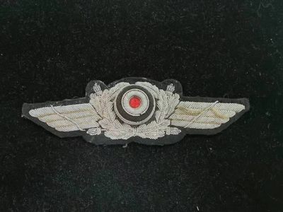 盛世勋华——号角文化勋章专场拍卖第89期 - 二战德国空军军官大檐帽帽徽 金属刺绣完整