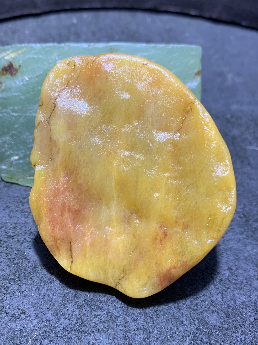 放福利！精美天然地表双色金丝玉籽料原石一块！ 