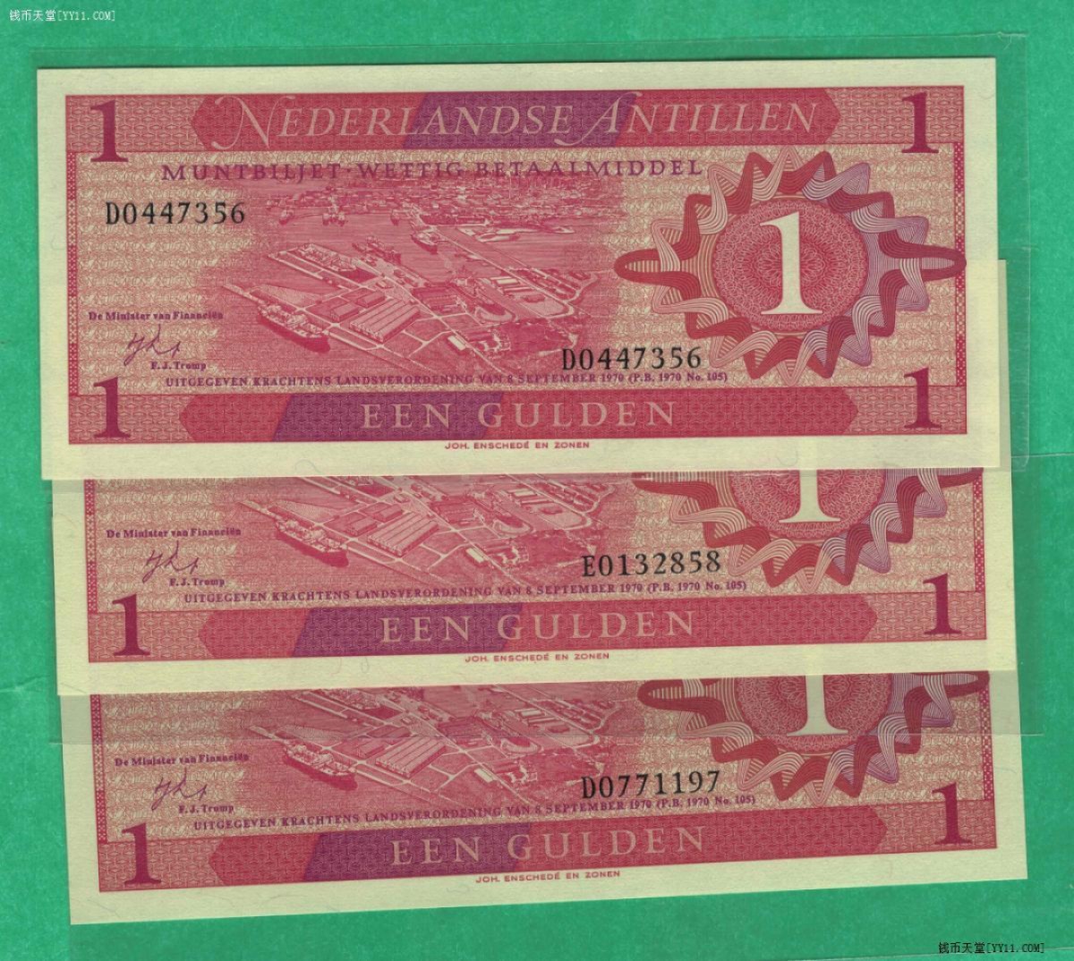 荷属安的列斯(荷属安地列斯)1盾 1970年 欧洲纸币 UNC